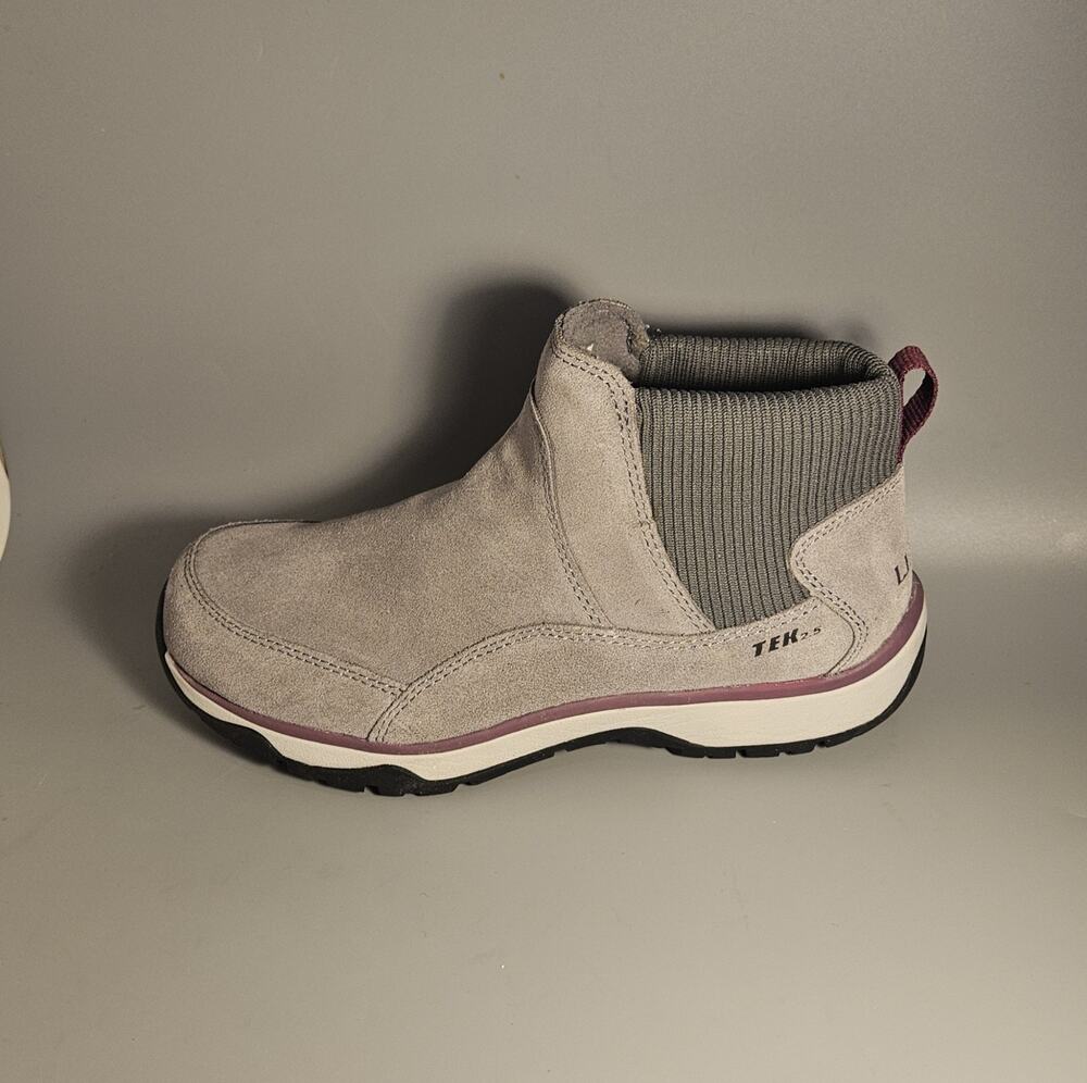 L.L Bean Women's Tek 2.5 Gray 7 M Waterproof Slip-on Ankle Hiking Boot EUC